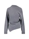 Rohe Róhe Asymmetrical Grey Wool And Cashmere Sweater In Gray