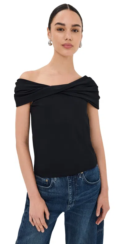 Rohe Off-the-shoulder Stretch-jersey Top In Noir