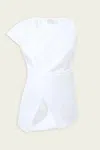 Rohe Asymmetrical Poplin Top In Optic White In White