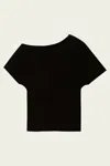 Rohe Asymmetrical Punto Milano Knitted Top In Black In Black