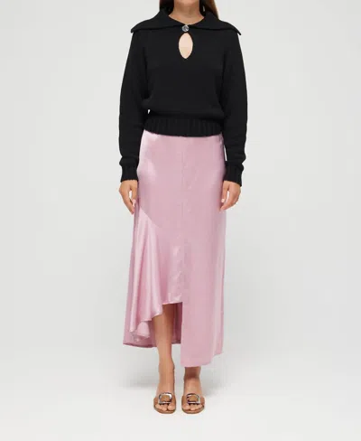 Rohe Asymmetrical Satin Skirt In Rose In Multi
