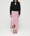 Rohe Asymmetrical Satin Skirt In Rose In Multi
