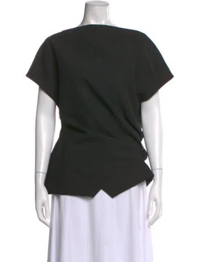 Pre-owned Rohe Asymmetrical Short Sleeve Top In Black