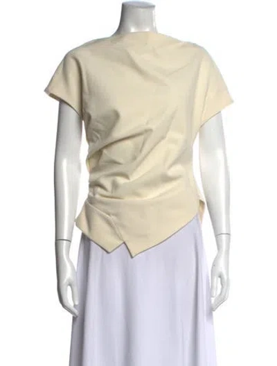 Pre-owned Rohe Asymmetrical Short Sleeve Top In Neutrals