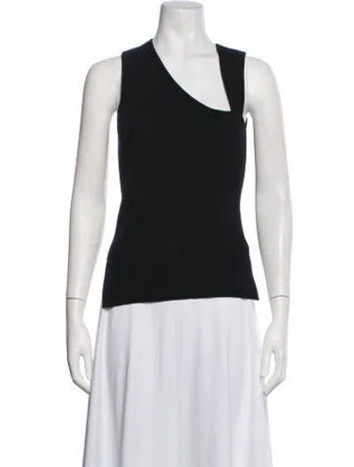 Pre-owned Rohe Asymmetrical Sleeveless Top In Black