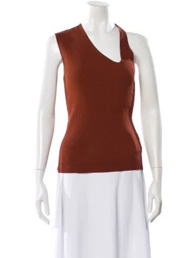 Pre-owned Rohe Asymmetrical Sleeveless Top In Brown