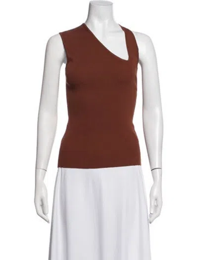 Pre-owned Rohe Asymmetrical Sleeveless Top In Brown