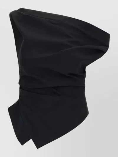 Rohe Off-the-shoulder Draped Jersey Blouse In Black