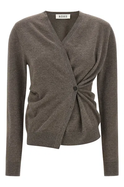 Rohe Asymmetrical 'twisted Ballet' Cardigan In Brown