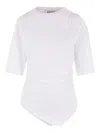 Rohe Asymmetrical White Organic Cotton Woven T-shirt In White