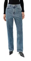 Rohe Baggy Fit Denim Jeans Mid Denim Blue In Blue