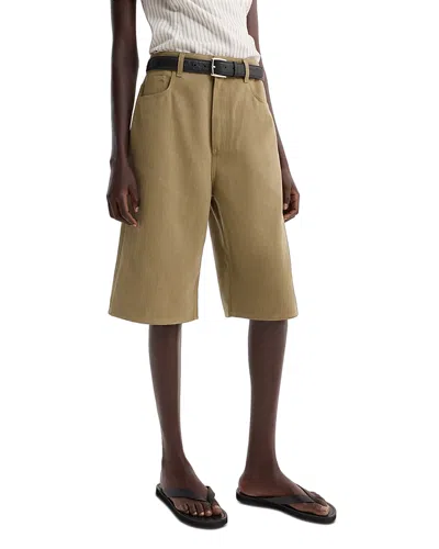 Rohe Baggy Fit Denim Shorts In Brown