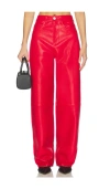 Rohe Baggy Leather Trouser In Red