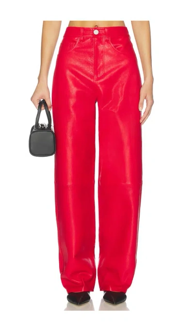 Rohe Baggy Leather Trouser In Red