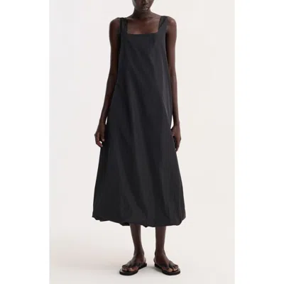 Rohe Róhe Balloon Hem Technical Taffeta Midi Dress In Black