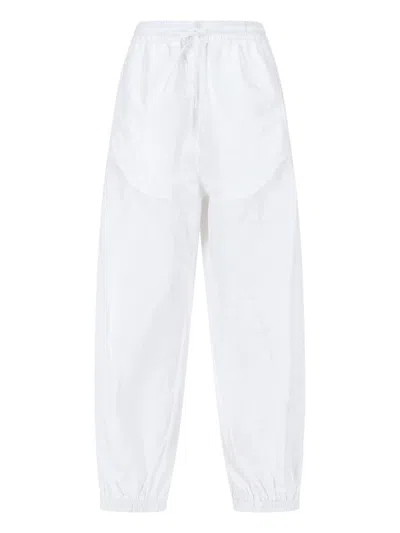 Rohe Balloon Silhouette Wide-leg Pants With Elastic Waistband In White