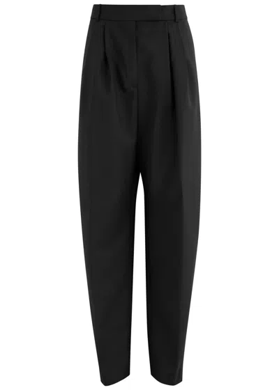 Rohe Barrel-leg Wool-blend Trousers In Black