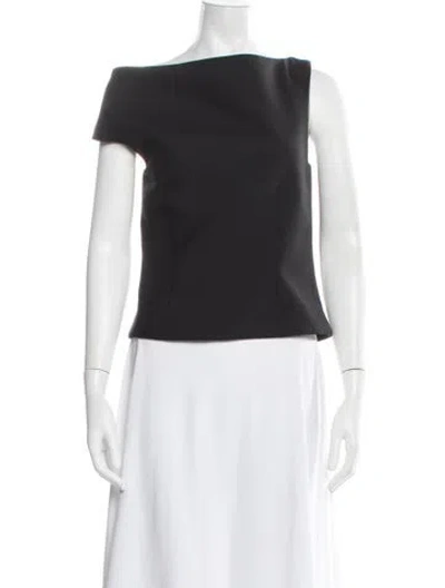 Pre-owned Rohe Bateau Neckline Short Sleeve Top In Black