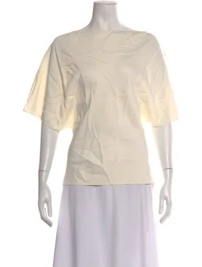 Pre-owned Rohe Bateau Neckline Short Sleeve Top In Neutrals