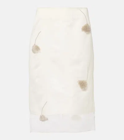 ROHE RÓHE BEADED SILK ORGANZA PENCIL SKIRT
