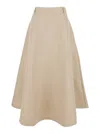 Rohe Beige Flared A-line Skirt With Belt Loops In Neutrals