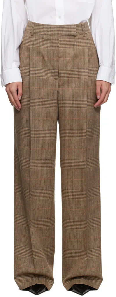 ROHE BEIGE MID-WAIST TAILORED TROUSERS
