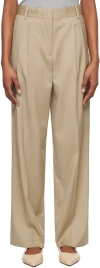 Rohe Beige Pleated Trousers In 109 Beige
