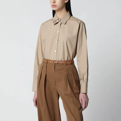 Rohe Beige Shirt With Double Collar In Brown