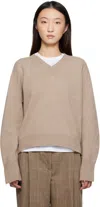 Rohe V-neck Wool Jumper In Neutral