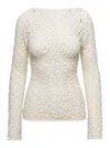 Rohe Beige Sweater With Boat Neckline In Cotton Blend Woman In Beige