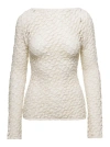 Rohe Beige Sweater With Boat Neckline In Cotton Blend Woman In White