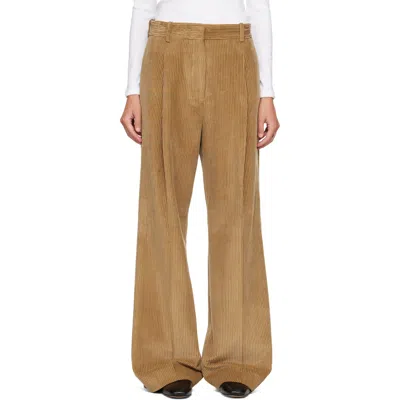 Rohe Beige Ted Lower Waist Corduroy Trousers In Brown