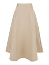 Rohe Beige Flared A-line Skirt With Belt Loops In Beige