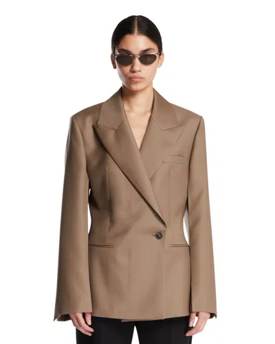 Rohe Beige Wool Hourglass Blazer In Beige Beige   #ddbb8c