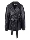 Rohe Sculptural Leather Jacket In Black