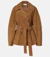 Rohe Róhe Belted Suede Jacket In Brown