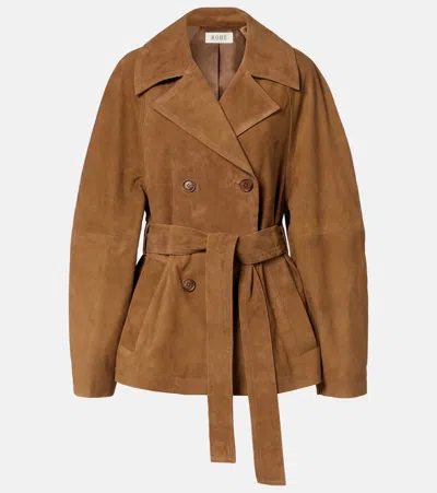 Rohe Róhe Belted Suede Jacket In Brown
