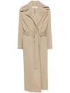 Rohe Double-collar Belted Trench Coat In Beige