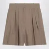 Rohe Bermuda Shorts In Khaki Linen Blend
