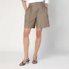 Rohe Bermuda Shorts In Khaki Linen Blend In Beige