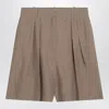Rohe Bermuda Shorts In Khaki Linen Blend In Beige