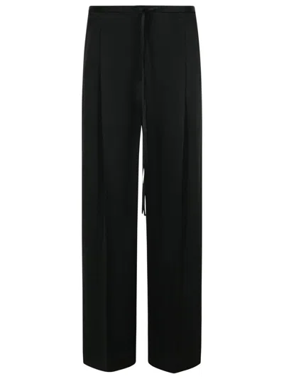 ROHE RÓHE BLACK ACETATE BLEND TROUSERS