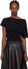 Rohe Black Asymmetrical Punto Milano Knitted T-shirt In Black