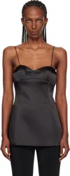 Rohe Paneled Duchesse-satin Peplum Bustier Top In Black