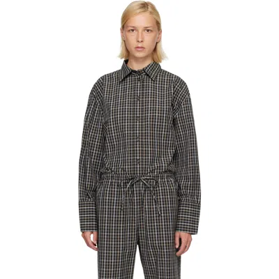 Rohe Black Checked Shaped Shirt In Gray