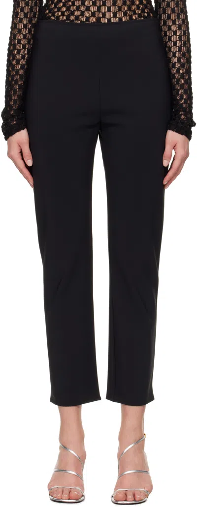 Rohe Black Cigarette Scuba Trousers In 001_308 Black