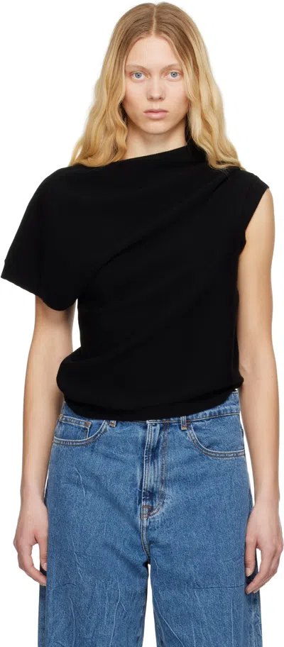Rohe Black Deconstructed Knitted T-shirt In 001_308 Black