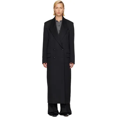 Rohe Black Double Breasted Tailored Coat In Multi