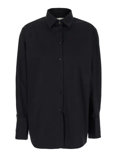ROHE BLACK DOUBLE CUFF SHIRT