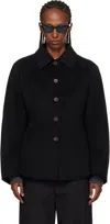 Rohe Sculptural Double-faced Wool Jacket Black In Black